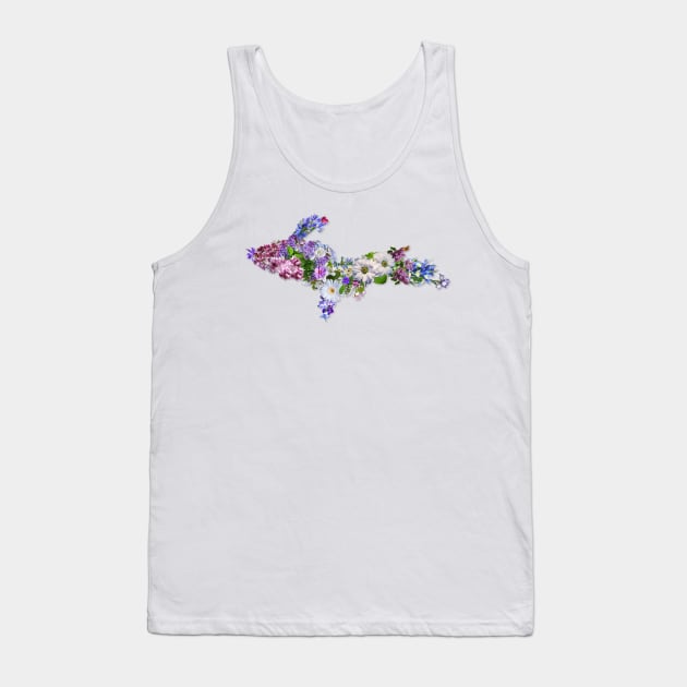 Upper Peninsula Flowers Outline Tank Top by Jarrodjvandenberg